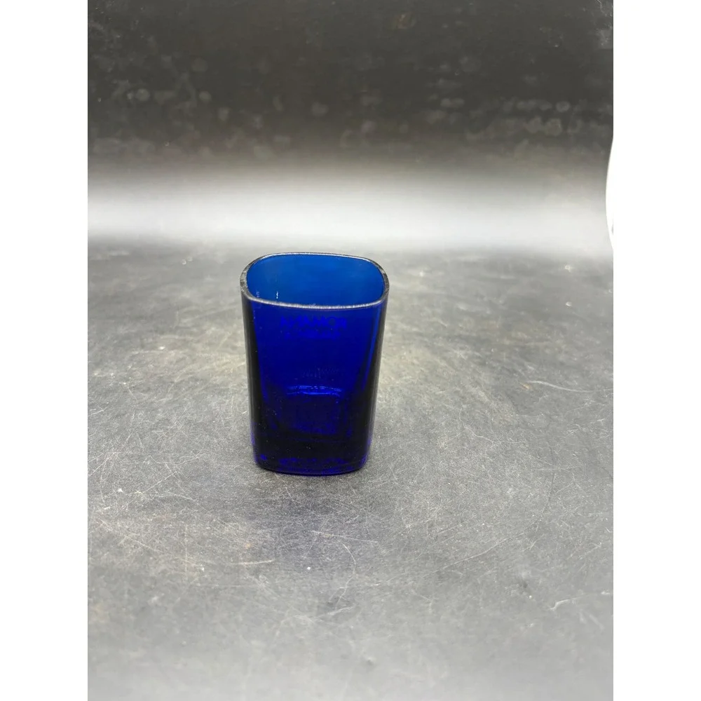 Romana Sambuca Cobalt Blue Glass Shot Glass Square Base Barware Collectible